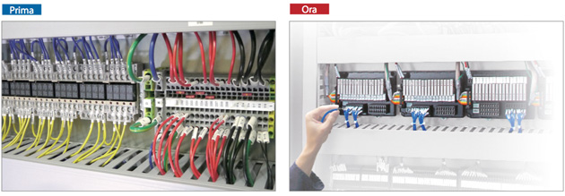 Morsettiere Push-In Plus di Omron cablaggio frontale dei cavi