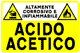 cartello pericolo acido acetico