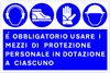 cartello obbligo di utlizzo dei mezzi di protezione in dotazione